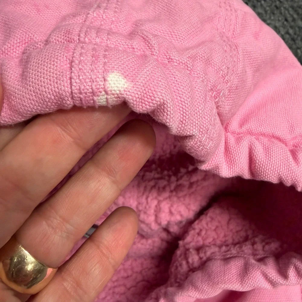 Carhartt Pink Canvas Sherpa Lined Hooded Jacket Girls 18 Months Active Coat